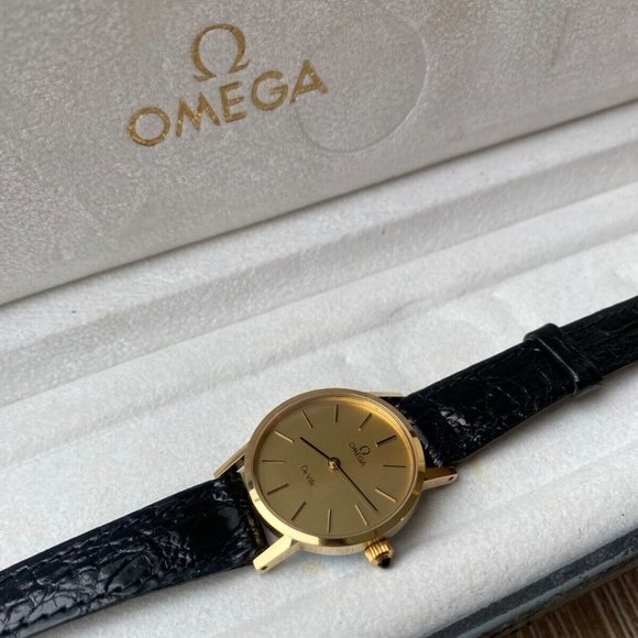 Vintage Omega De Ville Yellow Gold Dial Ladies Watch - NEW in original box - Picture 1 of 15